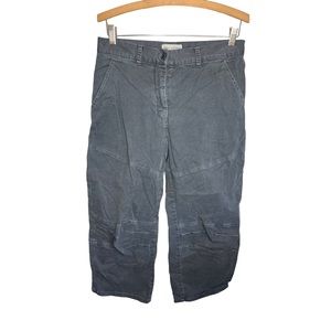 Nili Lotan Women’s Sz 4 Navy Blue Mid Rise Utility Wide Leg Cropped Pants